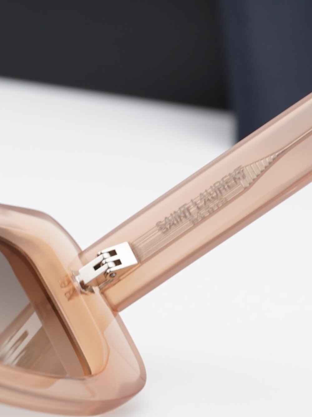 Saint Laurent SL534 SUNRISE 014 Rectangle Sunglasses - Shiny Orange/Brown - Picture 9 of 11